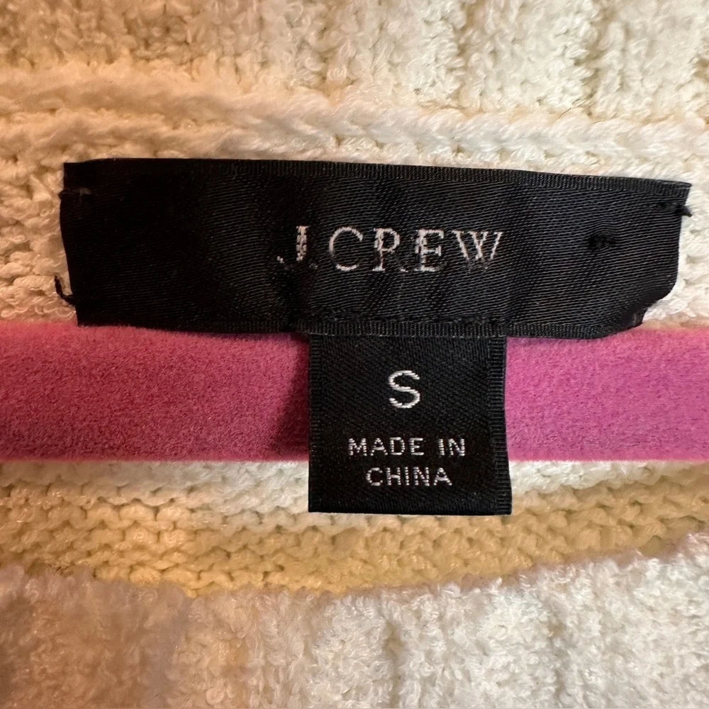J. Crew White Popcorn Cable-knit Sweater Cottage Core